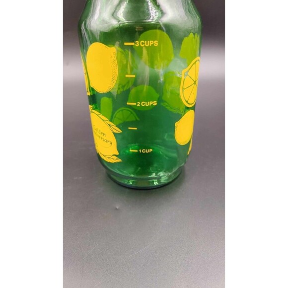 VTG Anchor Hocking ReaLemon Lemon Juice Green Glass Jar Canister Granny Core Qt - Picture 4 of 8